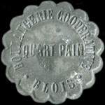 Jeton de n�cessit� d'un quart pain �mis par la Boulangerie Coop�rative de Blois (41000 - Loir-et-Cher) - avers