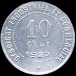 Jeton de n�cessit� de 10 centimes �mis en 1922 par la Chambre de Commerce de Blois (41000 - Loir-et-Cher) - revers