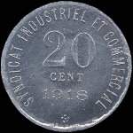 Jeton de n�cessit� de 20 centimes �mis en 1918 par la Chambre de Commerce de Blois (41000 - Loir-et-Cher) - revers