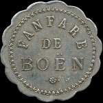 Jeton de n�cessit� de 25 centimes �mis par la Fanfare de Bo�n (42130 - Loire) - avers