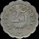 Jeton de n�cessit� de 25 centimes �mis par la Fanfare de Bo�n (42130 - Loire) - revers