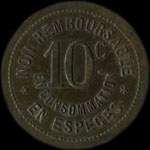 Jeton de nécessité de 10 centimes émis par la Maison Leguay - 31, Rue des Bourguignons - Bois-Colombes (92270 - Hauts-de-Seine) - revers