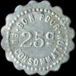 Jeton de 25 centimes du Caf� Moutot de Bourg-Argental (42220 - Loire) - revers