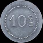 Jeton de nécessité de 10 centimes émis en 1918 par le Mess des Sous-Officiers du 23e régiment d'Infanterie à Bourg-en-Bresse (01000 - Ain) - revers