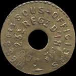 Jeton de nécessité de 5 centimes émis par le Mess des Sous-Officiers du 23e régiment d'Infanterie à Bourg-en-Bresse (01000 - Ain) - avers