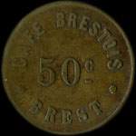 Jeton de n�cessit� de 50 centimes du Caf� Brestois - Brest (29200 - Finist�re) - avers