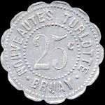 Jeton de 25 centimes �mis par les Nouveaut�s Turlotte � Bruay-en-Artois (62700 - Pas-de-Calais) - avers