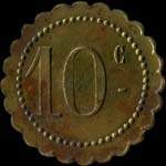 Jeton de 10 centimes émis par la Cantine des Verreries Hug et Membré - Bruai à Bruay-sur-Escaut (59860 - Nord) - revers