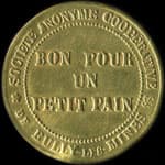 Jeton Bon pour un Petit Pain �mis par la Soci�t� Anonyme Coop�rative de Bully-les-Mines (62160 - Pas-de-Calais) - revers