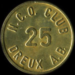 Jeton de 25 (cents) N. C. O. Club - Dreux A.B. - Dreux (28100 - Eure-et-Loir) - revers