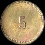 Jeton de 5 (cents) OOM-Evreux-Fauville - AB-France - Fauville (27930 - Eure) - revers