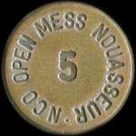 Jeton de 5 (cents) N.C.O. Open Mess Nouasseur (Maroc) - avers
