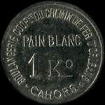 Jeton de 1 kg de pain blanc de la Boulangerie Coop�rative du Chemin de Fer d'Orl�ans � Cahors (46000 - Lot) - avers