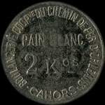 Jeton de 2 kg de pain blanc de la Boulangerie Coop�rative du Chemin de Fer d'Orl�ans � Cahors (46000 - Lot) - avers
