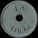 Jeton de 10 kilos de la Boulangerie Coop�rative de Calais Rue Valmy � Calais (62100 - Pas-de-Calais) - revers