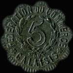 Jeton de 5 centimes 1920 de la Fédération du Commerce du Calaisis à Calais (62100 - Pas-de-Calais) - revers