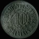 Jeton de 10 centimes 1920 de la Fédération du Commerce du Calaisis à Calais (62100 - Pas-de-Calais) - revers