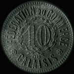 Jeton de 10 centimes 1920 de la F�d�ration du Commerce du Calaisis � Calais (62100 - Pas-de-Calais) - revers