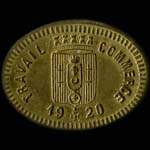 Jeton de 25 centimes 1920 de la Fédération du Commerce du Calaisis à Calais (62100 - Pas-de-Calais) - avers