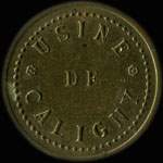 Jeton de 5 centimes de l'Usine de Caligny (61100 - Orne) - avers