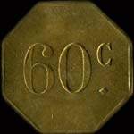 Jeton de 60 centimes émis par la Brasserie du Casino à Cannes (06150 - Alpes-Maritimes) - revers