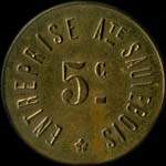 Jeton de 5 centimes émis par l'Entreprise Auguste Sauvebois à Cannes (06150 - Alpes-Maritimes) - avers