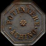 Jeton de 50 centimes émis par la Potinière Achino à Cannes (06150 - Alpes-Maritimes) - avers