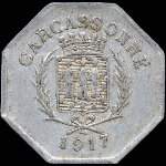 Jeton de 25 centimes 1917 type 2 de l'Union des Commerçants de Carcassonne (11000 - Aude) - avers