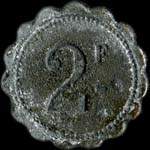 Jeton de 2 francs des Grands Magasins du Coin de Rue - L. Tresgauts à Carentan (50500 - Manche) - revers