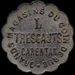 Jeton de 15 francs des Grands Magasins du Coin de Rue - L. Tresgauts à Carentan (50500 - Manche) - avers