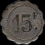 Jeton de 15 francs des Grands Magasins du Coin de Rue - L. Tresgauts à Carentan (50500 - Manche) - revers