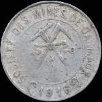 Jeton de 5 centimes 1916 de la Société des Mines de Carmaux (81400 - Tarn) - avers