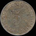 Jeton de 5 centimes 1917 de la Soci�t� des Mines de Carmaux (81400 - Tarn) - revers