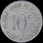 Jeton de 10 centimes 1916 de la Soci�t� des Mines de Carmaux (81400 - Tarn) - revers