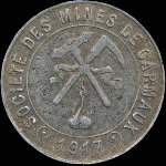 Jeton de 10 centimes 1917 de la Société des Mines de Carmaux (81400 - Tarn) - avers