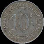 Jeton de 10 centimes 1917 de la Soci�t� des Mines de Carmaux (81400 - Tarn) - revers