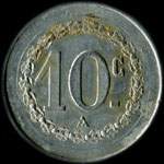 Jeton de 10 centimes - Kina Rigail au vin blanc du pays de Sauternes - contrefa�on du Kina-Lillet circulant � Castelnaudary (11400 - Aude) - revers