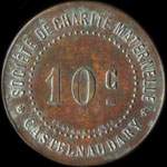 Jeton de 10 centimes de la Soci�t� de Charit� Maternelle de Castelnaudary (11400 - Aude) - revers