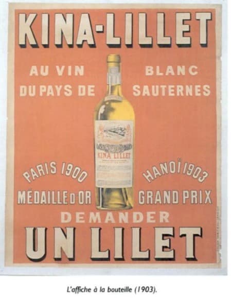 Kina-Lillet au vin blanc du pays de Sauternes - Paris 1900 Médaille d'Or - Hanoï 1903 Grand Prix - demander un Lillet - L'affiche à la bouteille (1903)