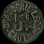 Jeton de 5 centimes de la Brasserie L�on � Caux (34720 - H�rault) - avers