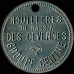 Jeton Bon pour 2 sacs de bois (type 2) des Houill�res du Bassin des C�vennes (30 - Gard et 34 - H�rault) - avers