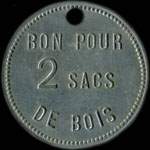 Jeton Bon pour 2 sacs de bois (type 2) des Houill�res du Bassin des C�vennes (30 - Gard et 34 - H�rault) - revers