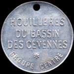 Jeton Bon 2 sacs de bois (type 1) des Houill�res du Bassin des C�vennes (30 - Gard et 34 - H�rault) - avers