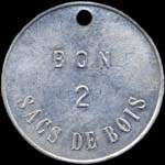 Jeton Bon 2 sacs de bois (type 1) des Houill�res du Bassin des C�vennes (30 - Gard et 34 - H�rault) - revers