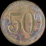 Jeton de 50 centimes �mis par la Cantine Martin du 6e Escadron du Train des Equipages bas� � Chalons-en-Champagne ex Ch�lons-sur-Marne (51000 - Marne) - revers