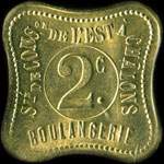 Jeton de 2 centime de la Sociétés de Consommation de l'Est - Boulangerie à Chalons-en-Champagne ex Châlons-sur-Marne (51000 - Marne) - avers