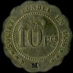 Jeton de 10 francs avec contremarques M et TREFLE de la Soci�t� de Consommation de l'Est � Chalons-en-Champagne ex Ch�lons-sur-Marne (51000 - Marne) - revers