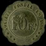 Jeton de 10 francs avec contremarque TREFLE de la Soci�t� de Consommation de l'Est � Chalons-en-Champagne ex Ch�lons-sur-Marne (51000 - Marne) - revers