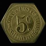 Jeton de 5 centimes de la Société de Consommation de l'Est - Boulangerie à Chalons-en-Champagne ex Châlons-sur-Marne (51000 - Marne) - avers