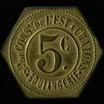 Jeton de 5 centimes de la Soci�t� de Consommation de l'Est - Boulangerie � Chalons-en-Champagne ex Ch�lons-sur-Marne (51000 - Marne) - revers